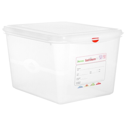 Denox Oppbevaringsboks Dena GN 1/2; Størrelse GN 1/2, 12.5l, 32.5x26.5x20 cm (LxBxD); Transparent; 6 Stykk / Forpakning