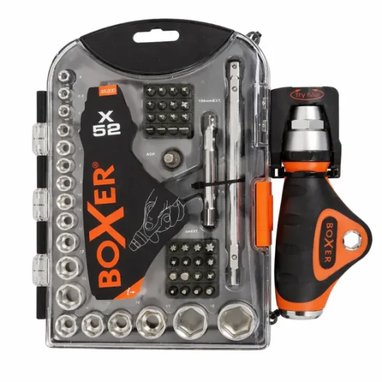Boxer 52-delt Bitsskrutrekkersetting for Elektroverktøy