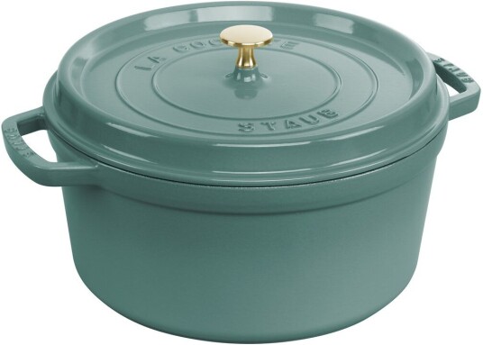 Staub La Cocotte rund gryte støpejern 6,7 L Eukalyptus