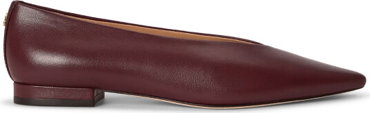 Lauren Ralph Lauren Audri Nappa Leather Ballet Flat Burgundy 38