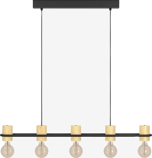 EGLO Pendellampe Chieveley Black / Wood Svart Takpendler