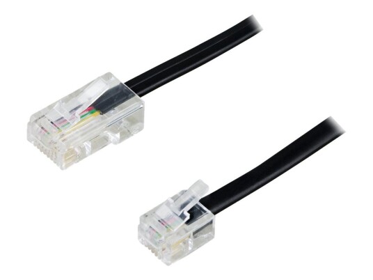Deltaco 1m Telefonkabel RJ-45 til RJ-11 Svart