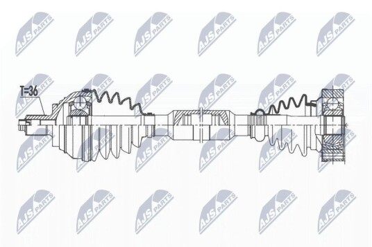 Nty Drivaksel NTY NPW VW 173 Nty Drivaksel NTY NPW VW 173