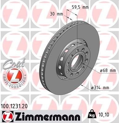 ZIMMERMANN 100.1231.20 Bremseskive