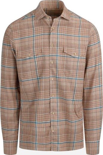 Stenströms Regular flanel pocket shirt S orange S herre