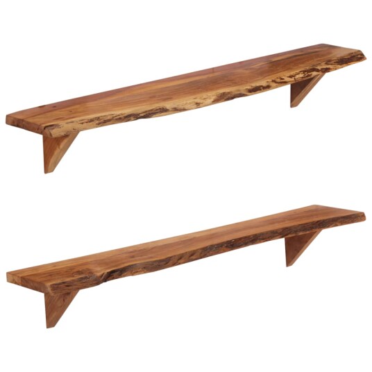 vidaXL Vegghyller 2 stk 110x20x18 cm heltre akasie vidaXL Vegghyller 2 stk 110x20x18 cm heltre akasie
