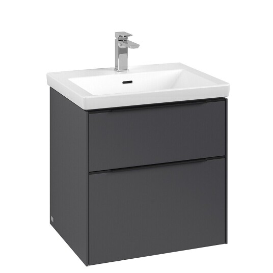 Villeroy & Boch Subway 3.0 Servantskap m/2 skuffer 572x576x478 mm Grafitt Matt Villeroy & Boch Subway 3.0 Servantskap m/2 skuffer 572x576x478 mm Grafitt Matt