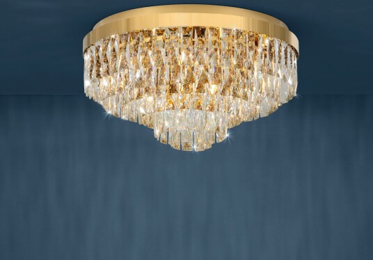 Valparaiso taklampe gull Ø 58 cm metall – Stars of Light   Stue   Glass   Med flere lyskilder