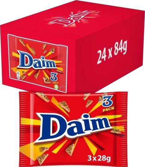 72 stk Original Daim Sjokolader 24x3 pk Hel Eske 2,01 kg