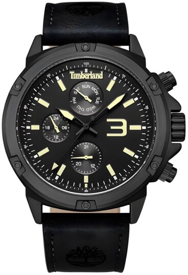 Timberland Herreklokke TDWGF9002904 Sport Sort/Lær Ø46 mm