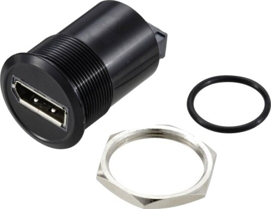 Tru Components Tc-11980480 Displayport 1.2 Paneladapter Sokkel Displayport-Hun Til Displayport-Hun Sort 1 Stk