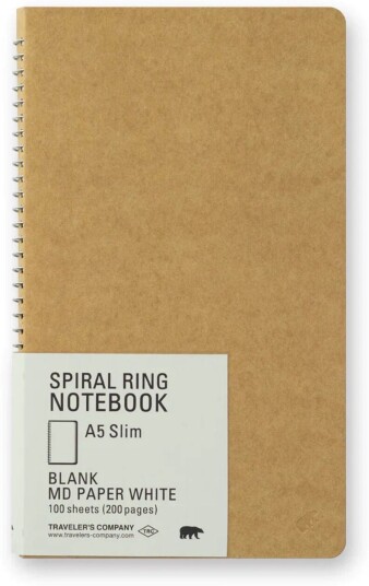 Traveler'S Company Spiral Ring Notebook A5 Slim Md White