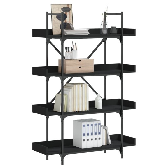  Bokhylle 5 etasjer svart 100x33x145,5 cm konstruert tre 8721012194748
