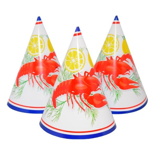 Partyhatt til krepsefest 6-pakning