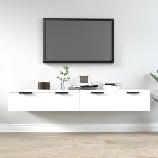 vidaXL Veggskap 2 stk hvit 68x30x20 cm konstruert tre vidaXL Veggskap 2 stk hvit 68x30x20 cm konstruert tre