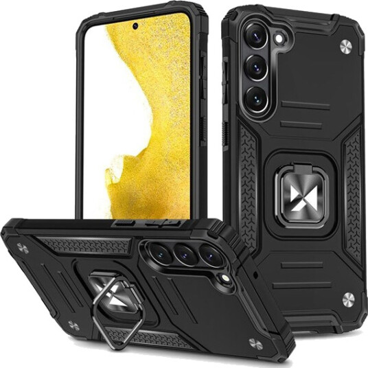 Wozinsky Ring Armor case for Samsung Galaxy S23+ armored cover magnetic holder ring black