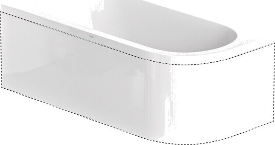 Nordhem Torekov L-Panel, Vendbar Til Badekar Torekov, 170 cm, Hvit