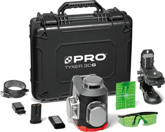 Pro Tyxer 3DG Linjelaser 360 Grader Plan IP54 Grønn Laser