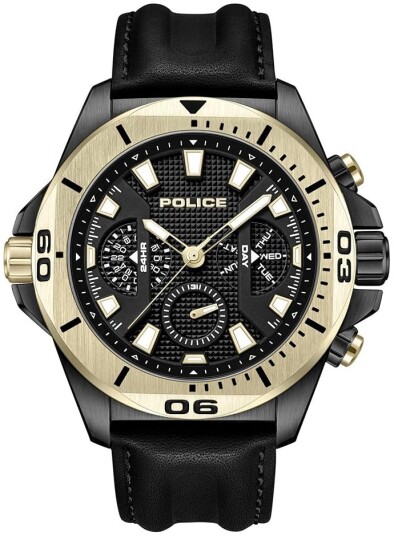 Police Herreklokke PEWJF0022501 Electrical Sort/Lær Ø46 mm