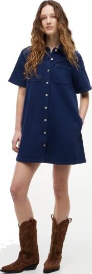 Tommy Jeans Tjw Twill A Line Dress Ext Navy S