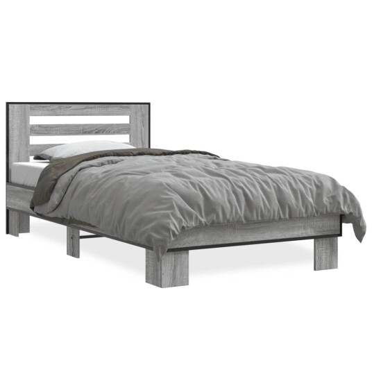 Sengeramme grå sonoma 75x190 cm konstruert tre og metall 8721102446382