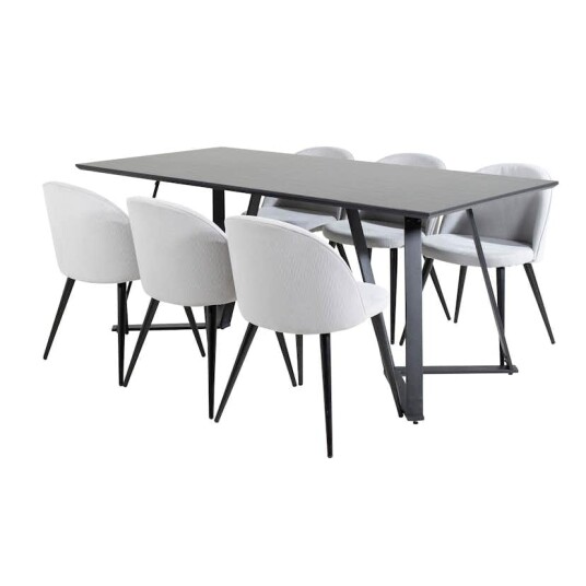 Venture Home Spisegruppe Venture Home Madde med 6 Valentina Stoler Manchester GR20224