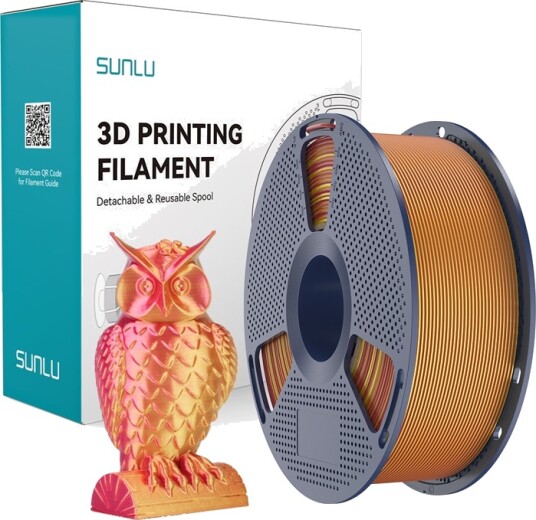 Sunlu Pla+ Silk Dual Color 1.75 Mm 1 Kg (Rød-Gull) Filament