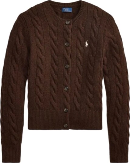 Polo Ralph Lauren 2/15 80 20 W/Cs Rws Sweater Cardiga CEDAR HEATHER XS