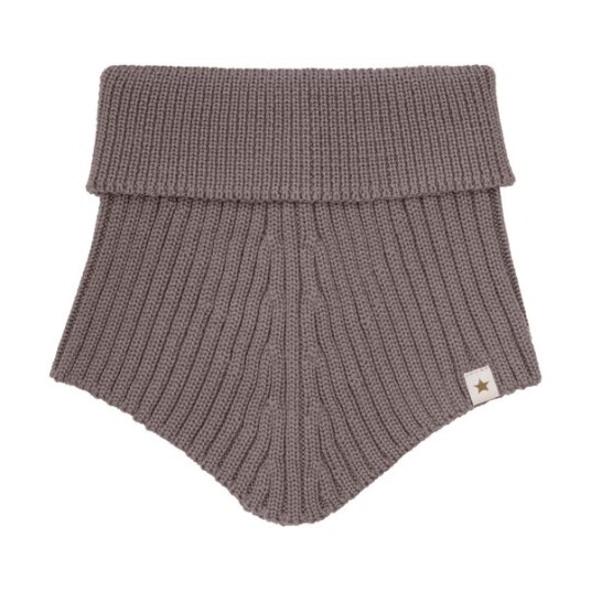 Huttelihut strikket ull hals brown melange