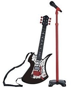 Techwo Rockgitar og mikrofon + stativ