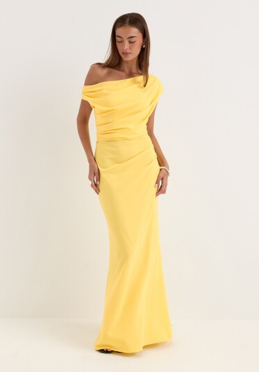 Bubbleroom Occasion Asymmetric Draped Maxi Dress