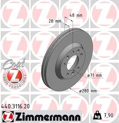 ZIMMERMANN 440.3116.20 Bremseskive