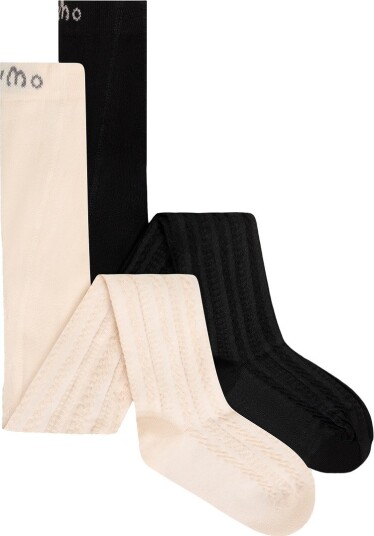 Minymo 2 Pack Stockings W. Pattern Pink 104\110