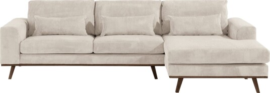 Copenhagen 4 seters Høyrevendt L formet Divansofa i Manchester Beige