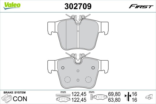 Bremseklosser VALEO 302709