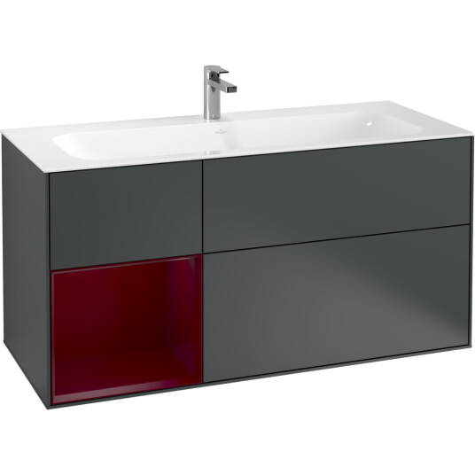 VILLEROY & BOCH FINION SERVANTSKAP 120 MIDNATTSBLÅ MATT LAKK EMOTION-LYS, VENSTRESTILT PEONRØD HYLLE VILLEROY & BOCH FINION SERVANTSKAP 120 MIDNATTSBLÅ MATT LAKK EMOTION-LYS, VENSTRESTILT PEONRØD HYLLE
