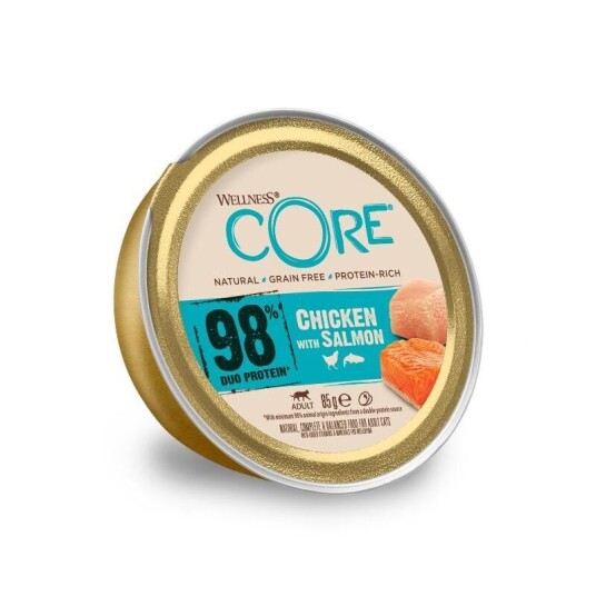 CORE Våtfôr til katt 98% Kylling og Laks 85 g