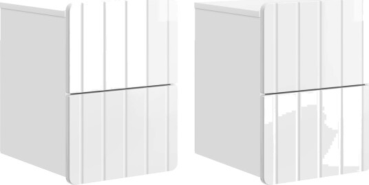  Vegghengt Nattbord 2 pcs Høgglans hvit 33 x 34,5 x 43 cm