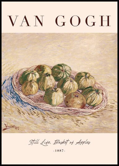 Still Life Basket of Apples by Vincent van Gogh Plakat Plakat / 100x150cm