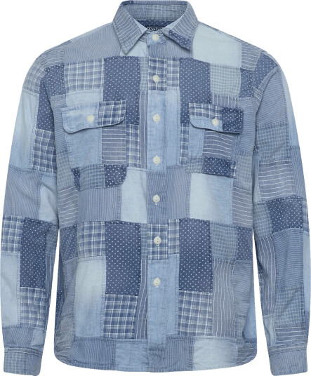 Polo Ralph Lauren Indigo Patchwork Wvn Shirt Blue XL