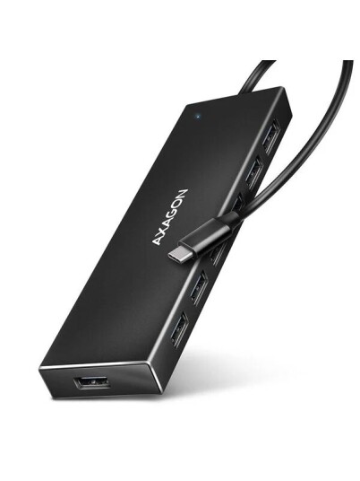 Axagon Hue-F7a 7X Usb 3.2 Gen 1 Aluminium Flat Hub, 30 Cm Usb-C-Kabel (Hue-F7c)