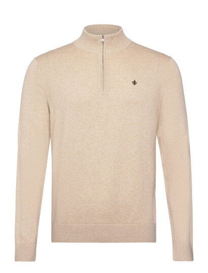 Morris Brian Half Zip - Cream - M