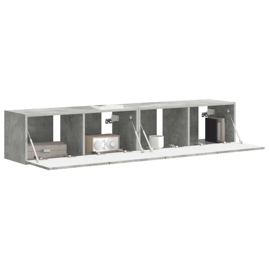 TV Veggskap 2 pcs Betong 60 x 31 x 29.5 cm Konstruert tre