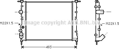 PRASCO RTA2197 Radiator motorkjøling PRASCO RTA2197 Radiator motorkjøling