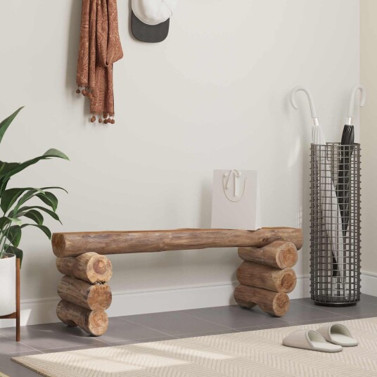 vidaXL benk Naturlig 110 x 30 x 34 cm Massivt Teaktre