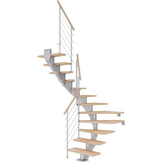 Dolle Hamburg U-trapp Pearl Grey-style 6-oljeret Bøk-85-14 - Loddret Høyde 277 322 Cm Dolle Hamburg U-trapp Pearl Grey-style 6-oljeret Bøk-85-14 - Loddret Høyde 277 322 Cm