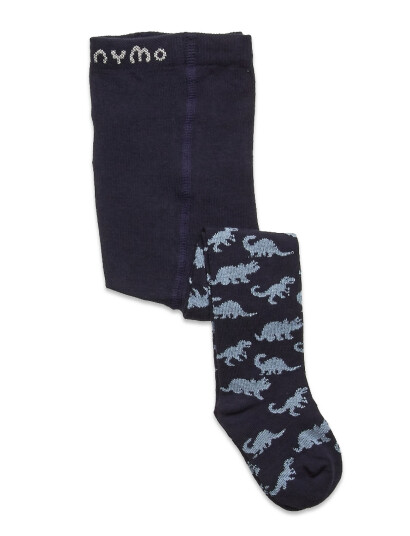 Minymo Baby Stocking W. Pattern Blue 92-98