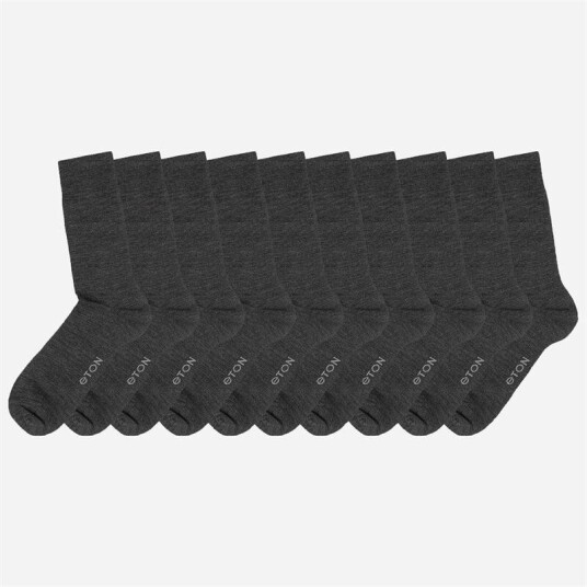 Eton by Syversen 10 Pack Fine Wool Plain - Antracite Grå 45-48