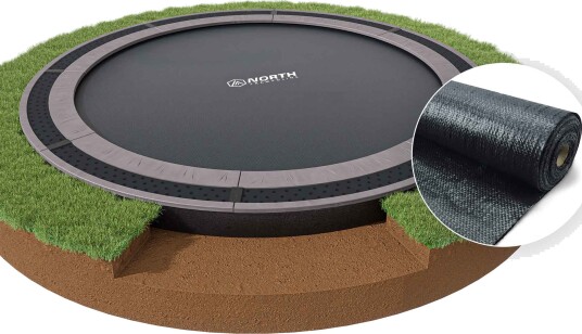 IN GROUND NORTH TRAMPOLINE Rund / 4,3 m / Trampoline + Landskapsklassifisert ugressduk
