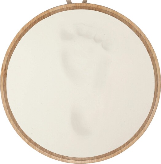 Petit Artichaut Wooden Medallion Keepsake - WHITE - One Size